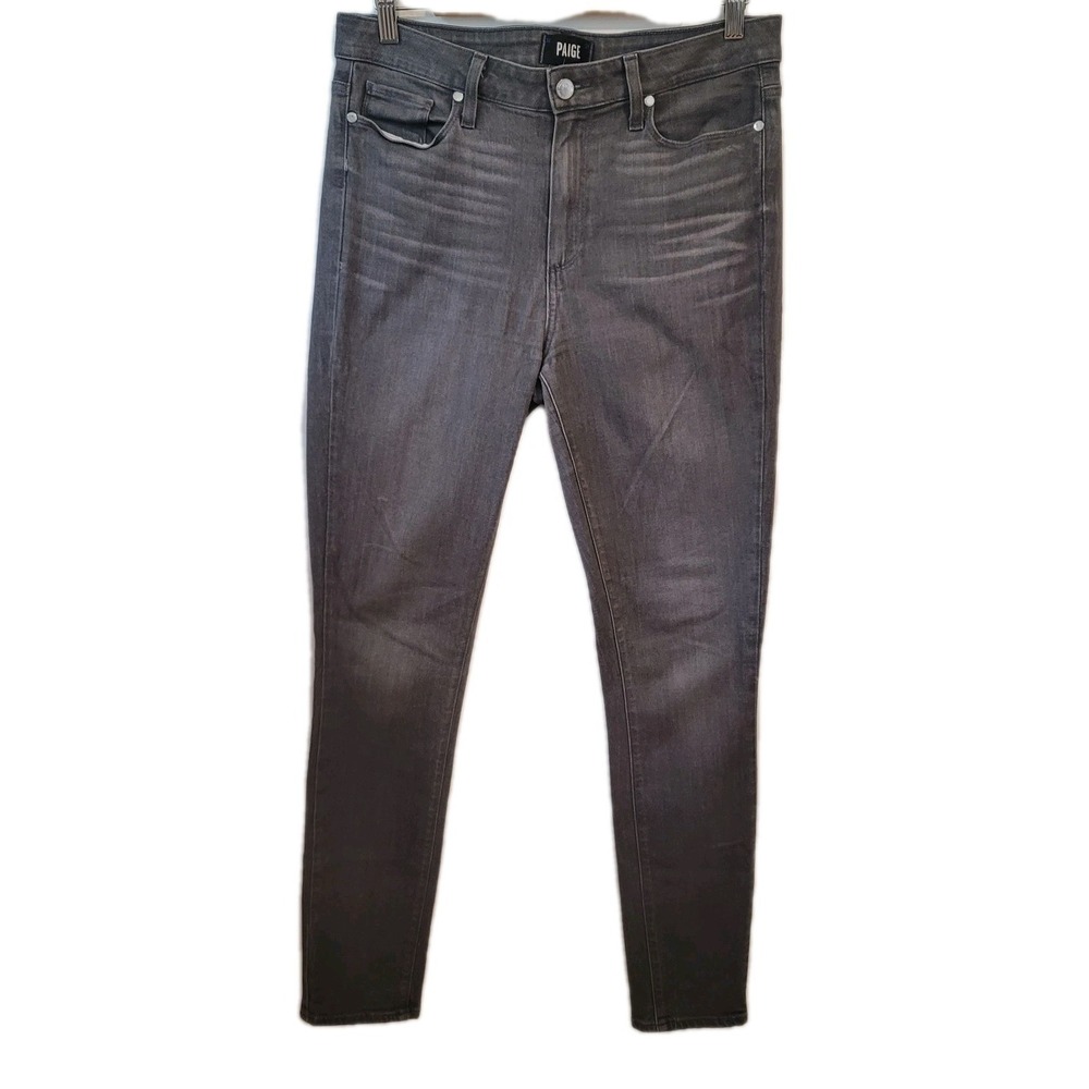 PAIGE Womans Gray Hoxton Ultra Skinny Jeans SZ 30‎ Distressing Y2K Comfort Party